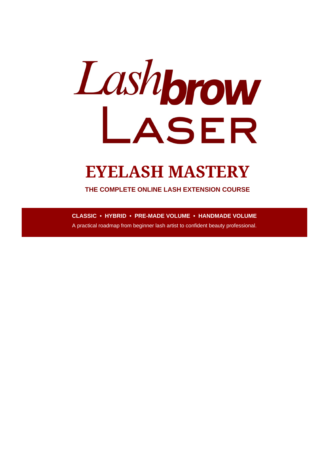 Lash Brow Laser Eyelash Mastery ebook cover