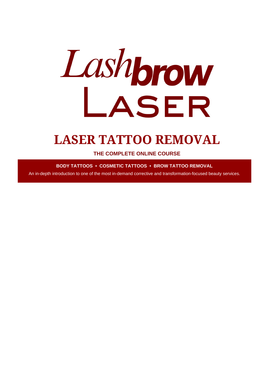 Lash Brow Laser Laser Tattoo Removal ebook cover